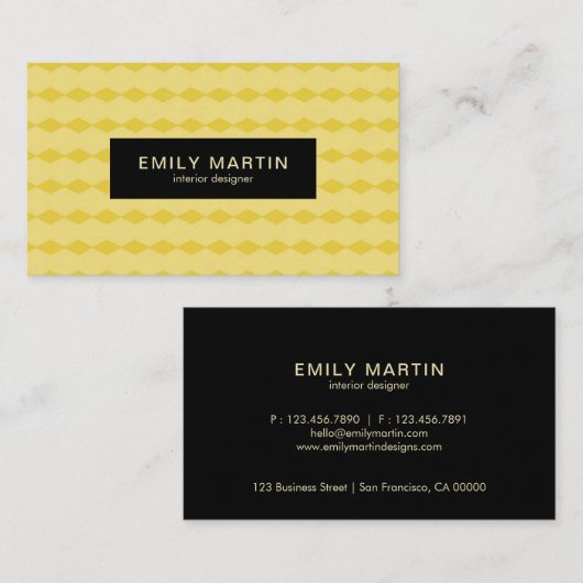 Gelbes Muster Visitenkarte (Vorne/Hinten)