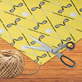 Gelbes Muster von Golfklubs Seidenpapier