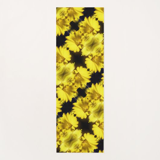 Gelbes Nadelholz Abstraktes Blumenzentrum Yogamatte (Vorderseite)
