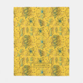 Gelbes, nahtloses Muster personalisiert Fleecedecke (Vorderseite)
