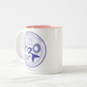 Gelbes Namensmuster Zweifarbige Tasse (Vorderseite Links)