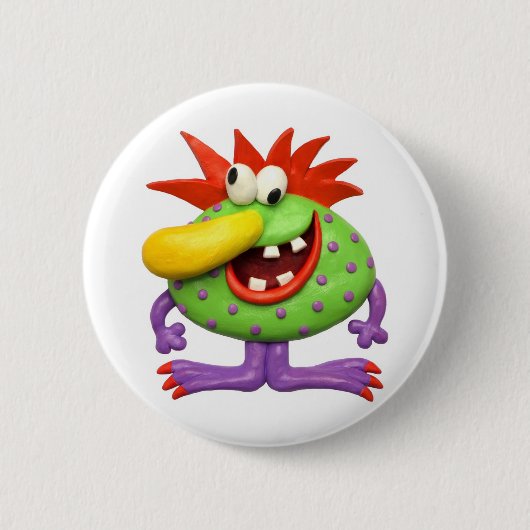 Gelbes Nasen-Monster Button (Vorderseite)