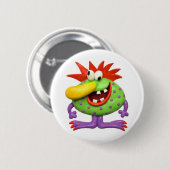 Gelbes Nasen-Monster Button (Vorne & Hinten)