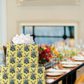 Gelbes Niedliches Aquarell Bunny Floral Ostern Geschenkpapier