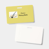 Gelbes Notar, öffentliches, horizontales Abzeichen Ausweis (Vorder- & Rückseite)