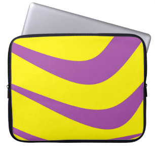 Gelbes Notebookgehäuse mit Lila Streifen Laptopschutzhülle