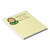 Gelbes Notepad mit gelber Blume Notizblock (angewinkelt)