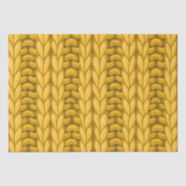 Gelbes Ocker Winter Knitter Wollmuster Seidenpapier
