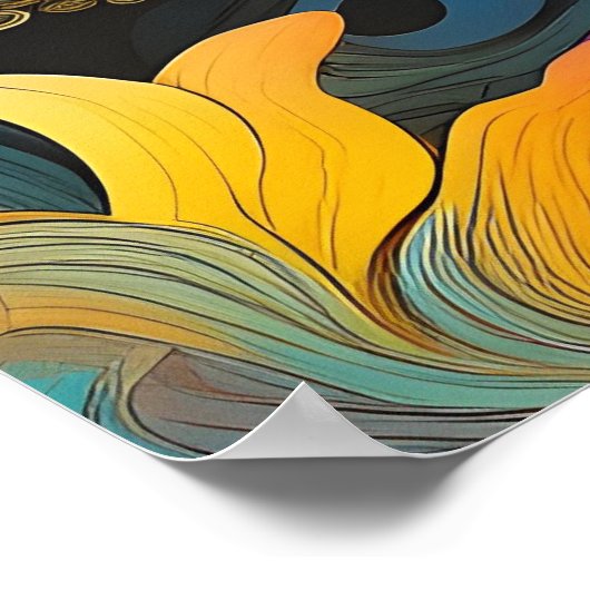 Gelbes Octopus-Poster Poster (Ecke)