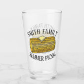 Gelbes Ohr für Mais auf der Cob-Familie Picnic Glas (Vorderseite)