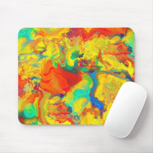 Gelbes Öl und Wasser schrecken, nicht mischen Mousepad (Mit Mouse)