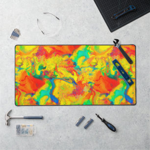 Gelbes Öl und Wasser schrecken, nicht mischen Schreibtischunterlage