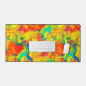 Gelbes Öl und Wasser schrecken, nicht mischen Schreibtischunterlage (Tastatur & Maus)