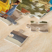Gelbes Oldtimer-Auto und Amalfi-Küsten-Puzzle Puzzle (Seite)