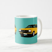 Gelbes Opel Kadett Coupé - zwei Bilder Kaffeetasse (VorderseiteRechts)