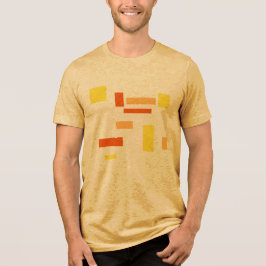 Gelbes Orange geometrische Boxen Abstraktes Kunstd Tri-Blend Shirt