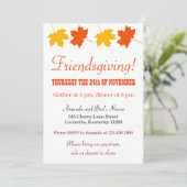 Gelbes Orange Herbst lässt Freundschaft Einladung (Stehend Vorderseite)