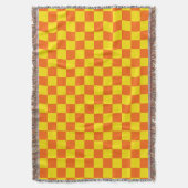 Gelbes Orange-Karo-Design Decke (Vorderseite Vertikal)