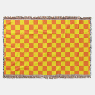 Gelbes Orange-Karo-Design Decke
