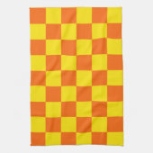 Gelbes Orange-Karo-Design Geschirrtuch (Vertikal)