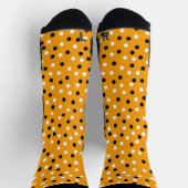Gelbes Orange mit schwarzem und weißem Pott A Dot Socken (Oben)