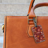 Gelbes orangefarbenes Blumenmuster dunkelrot Gepäc Gepäckanhänger