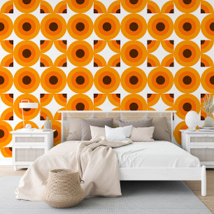 Gelbes orangefarbenes, dunkelbraunes Rundkreismust Tapete