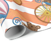 Gelbes, orangefarbenes Zickzack Baby Carriage Patt Geschenkpapier (Rolleneckpunkt)