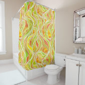Gelbes Orangenhartes Abstraktes Glas Duschvorhang (Beispiel)