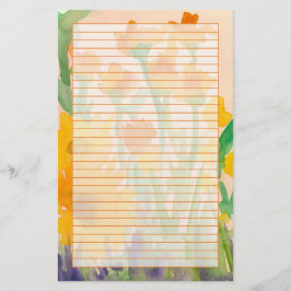 Gelbes Orangenwasser Sonnenblume Bouquet Lined Briefpapier