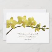 Gelbes Orchid-Blume-Foto Hochzeit Einladung (Rückseite)