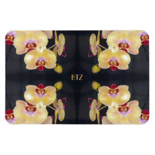 Gelbes Orchideenmuster Magnet