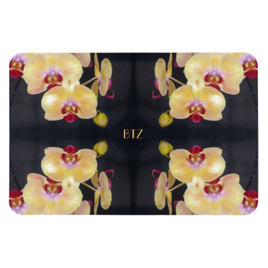 Gelbes Orchideenmuster Magnet (Horizontal)