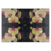 Gelbes Orchideenmuster Schneidebrett (Vorderseite)