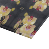 Gelbes Orchideenmuster Schneidebrett (Ecke)
