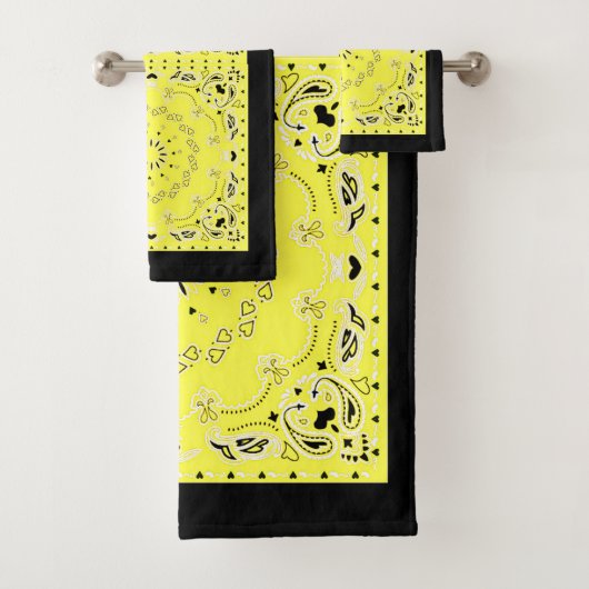 Gelbes orientalisches Design Badhandtuch Set (Insitu)