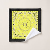 Gelbes orientalisches Design Badhandtuch Set (Waschlappen)