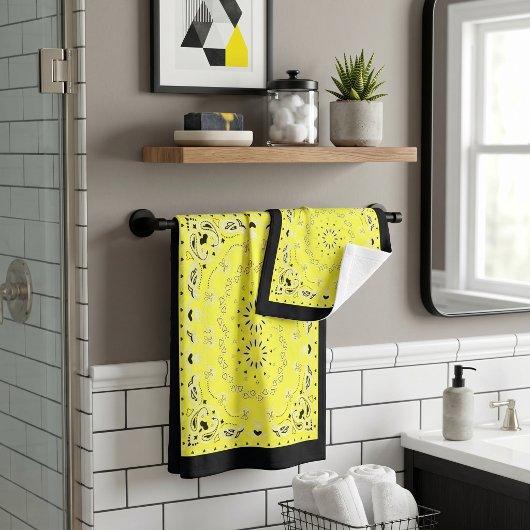 Gelbes orientalisches Design Badhandtuch Set