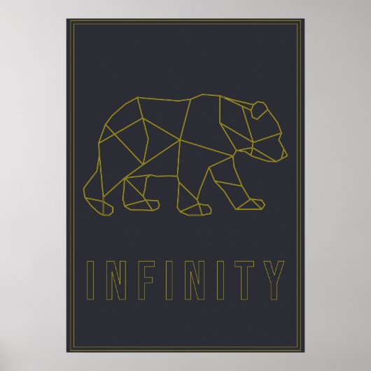 Gelbes Origami-Bärenbestäbchen. Unendlichkeit Poster (Vorne)