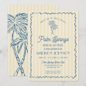 Gelbes Palm Springs PastellBeach Brautparty Einladung (Vorne/Hinten)