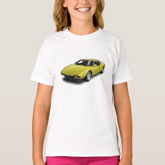 Gelbes Pantera auf weißem T - Shirt (Vorderseite)