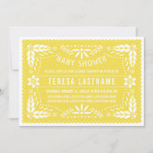 Gelbes Papagei-Picado Mexikanisch-Neutrale Babydus Einladung (Vorderseite)