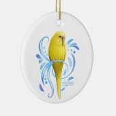 Gelbes Parakeet Keramik Ornament (Rechts)