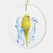 Gelbes Parakeet Keramik Ornament (Links)