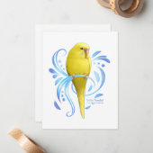 Gelbes Parakeet Mitteilungskarte (Vorderseite/Rückseite Beispiel)
