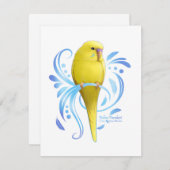 Gelbes Parakeet Mitteilungskarte (Vorne/Hinten)