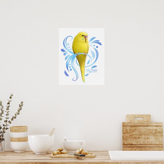 Gelbes Parakeet Poster (Küche)