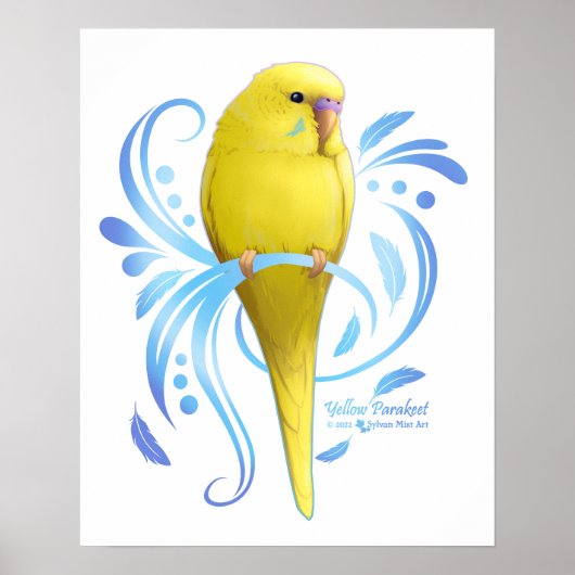 Gelbes Parakeet Poster (Vorne)