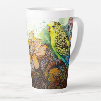 Gelbes Paraket mit Paisley und Blume Milchtasse