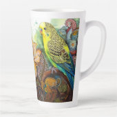 Gelbes Paraket mit Paisley und Blume Milchtasse (Rechts)